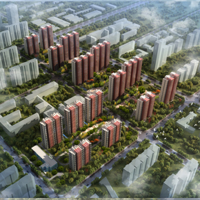 鄭州最優(yōu) 高層小區(qū)鳥瞰圖設計