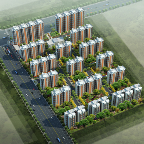 鄭州最優(yōu) 高層小區(qū)鳥瞰圖設計