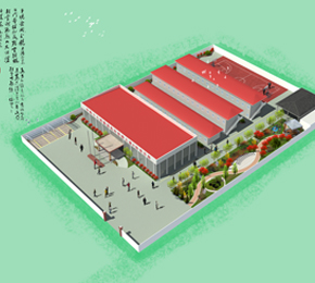 鄭州最優(yōu) 地鐵施工臨建項目部設計鳥瞰圖