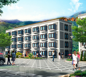 鄭州最優(yōu) 室外景區(qū)養(yǎng)生樓盤(pán)設(shè)計(jì)方案效果圖