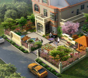 鄭州最優(yōu) 別墅庭院設(shè)計(jì)方案效果圖