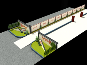 中鐵工程 中鐵十一局項(xiàng)目部入口設(shè)計(jì)圖